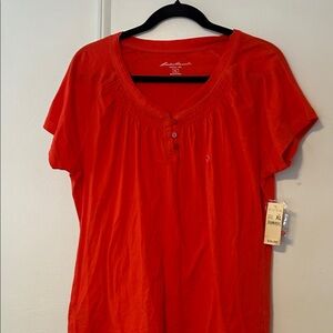 Eddie Bauer Women's Vibrant Orange Blouse